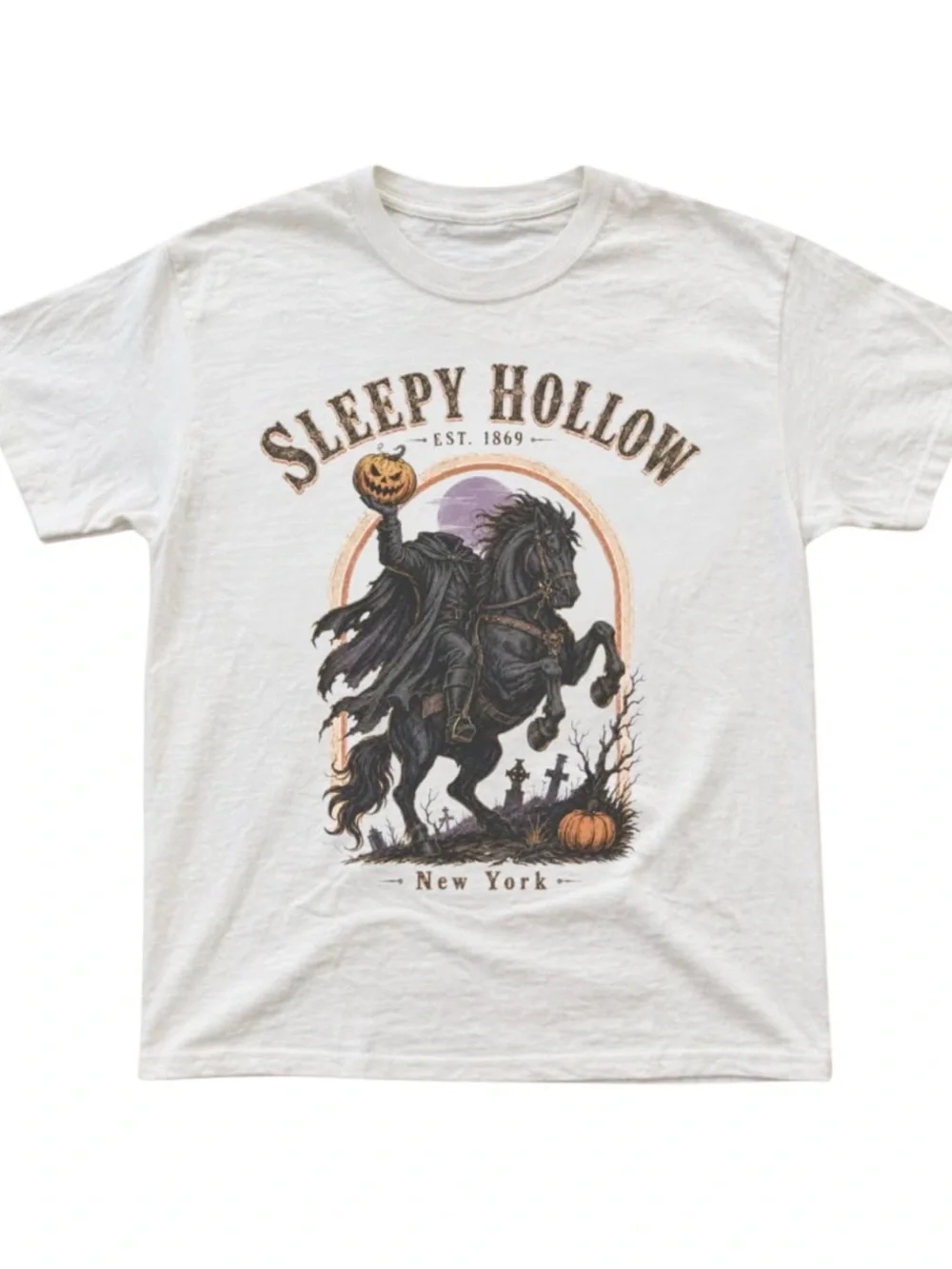 White Sleepy Hollow Headless Horseman Graphic Tee